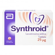 Synthroid 25mcg 30 Tablets