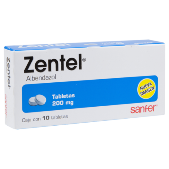 Zentel 200mg. 10 tablets